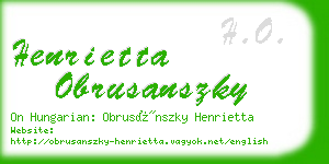 henrietta obrusanszky business card